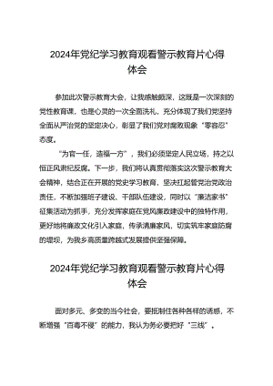 党员干部2024年党纪学习教育观看警示教育片心得体会简短发言13篇.docx