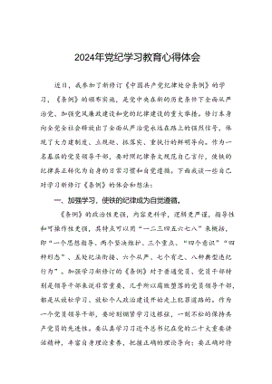 2024年党纪学习教育心得感悟交流发言材料二十四篇.docx
