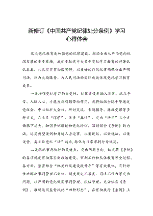 2024新修订中国共产党纪律处分条例学习心得体会参考模板22篇.docx