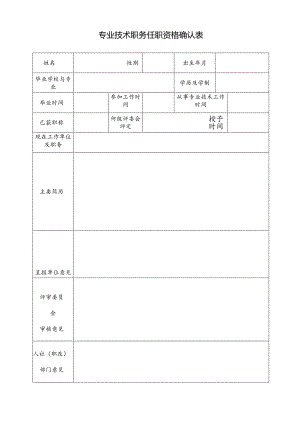 专业技术职务任职资格确认表.docx