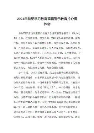 党员干部2024年党纪学习教育警示教育心得感悟13篇.docx