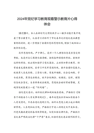 党员干部2024年党纪学习教育观看警示教育片优秀心得体会发言材料13篇.docx