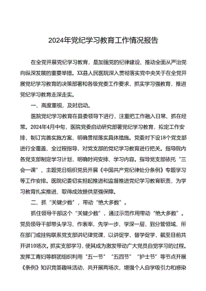 关于扎实开展2024年党纪学习教育的情况报告二十三篇.docx