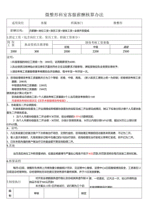 医美微整形客服薪酬核算方案.docx