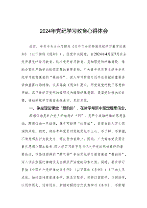 2024年党纪学习教育读书班专题研讨发言四篇.docx
