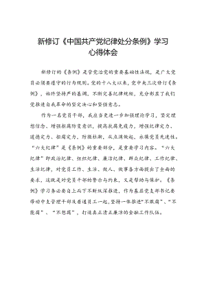 2024年新修订中国共产党纪律处分条例心得体会简短发言范文合集八篇.docx