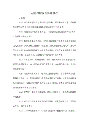 起重机械安全操作规程.docx