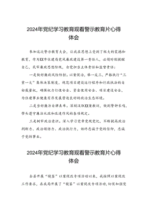 党员干部2024年党纪学习教育观看警示教育片心得体会发言材料13篇.docx