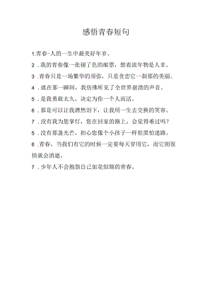 感悟青春短句.docx