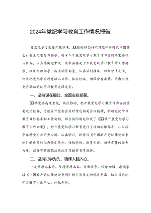 四篇2024年党纪学习教育的情况报告精选范文.docx