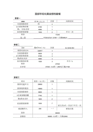 医美抗衰美容面部年轻化套餐方案.docx