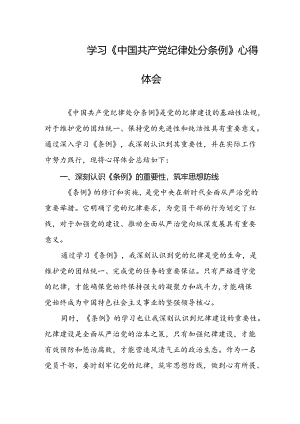 2024年学习《中国共产党纪律处分条例》心得体会.docx