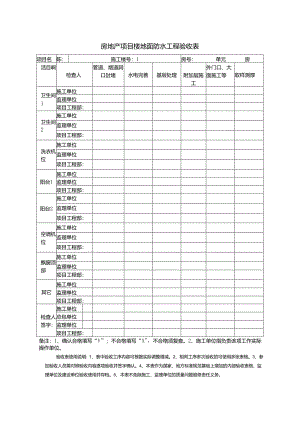 房地产项目楼地面防水工程验收表.docx