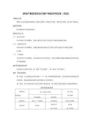 房地产集团项目交付客户体验评判标准(毛坯).docx