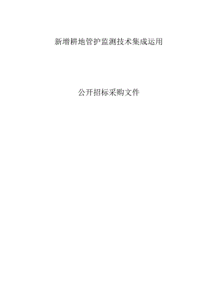 新增耕地管护监测技术集成运用招标文件.docx