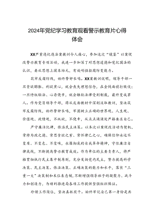党员干部关于2024年党纪学习教育警示教育的心得体会发言材料13篇.docx