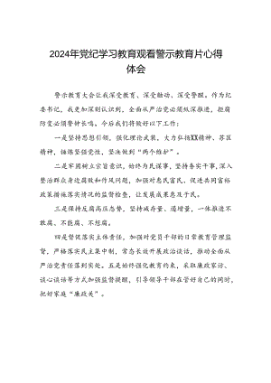 党员干部2024年党纪学习教育观看警示教育片心得体会13篇.docx