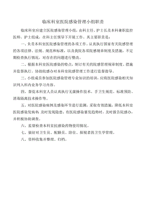 临床科室医院感染管理小组职责.docx