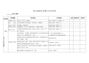 幼儿园班长学期工作考评表.docx