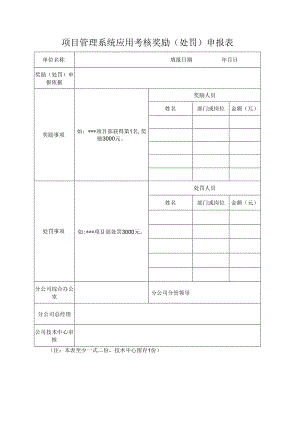 项目管理系统应用考核奖励（处罚）申报表.docx