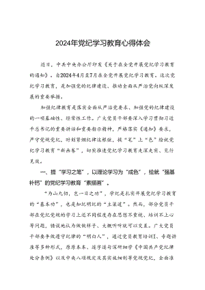 2024年党纪学习教育研讨发言材料二十四篇.docx