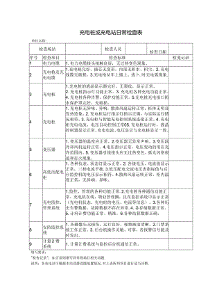 充电桩或充电站日常检查表.docx