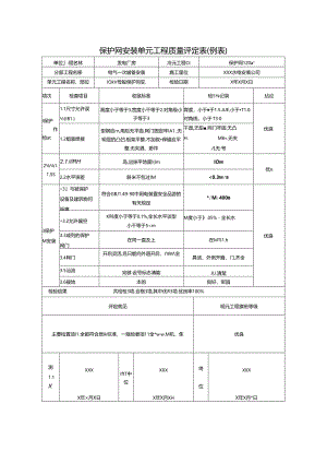 保护网安装单元工程质量评定表.docx