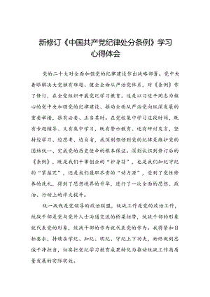 2024新修订中国共产党纪律处分条例学习心得体会精选合集十五篇.docx