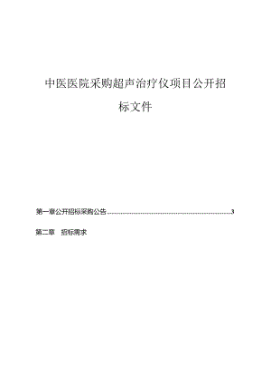 中医医院采购超声治疗仪项目招标文件.docx