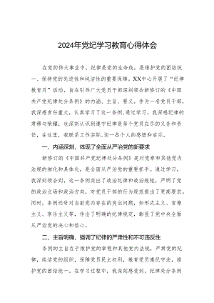 2024年(学党纪、明规矩、强党性)党纪学习教育专题培训研讨发言(27篇).docx