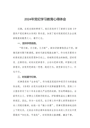 党员干部关于2024年党纪学习教育读书班研讨发言材料17篇.docx