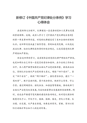 2024新版中国共产党纪律处分条例学习体会交流发言十五篇.docx