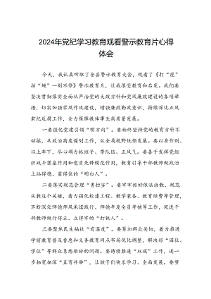党员干部2024年党纪学习教育观看警示教育片心得体会十二篇.docx