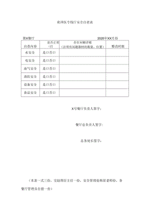 餐厅安全自查表.docx