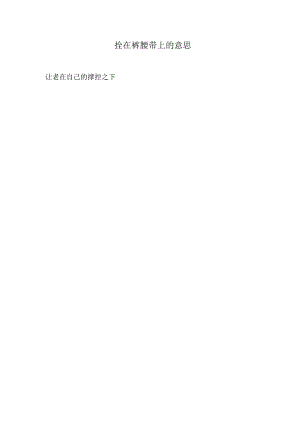 拴在裤腰带上的意思.docx