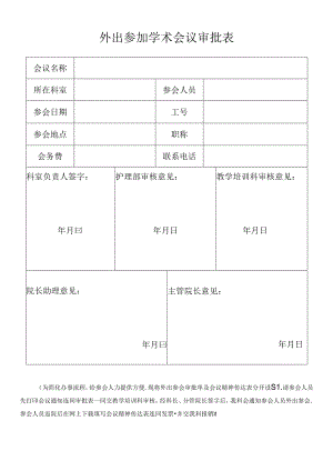 外出参加学术会议审批表.docx