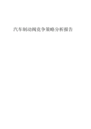 汽车制动阀竞争策略分析报告.docx