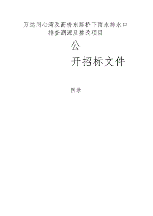 万达同心湾及高桥东路桥下雨水排水口排查溯源及整改项目招标文件.docx