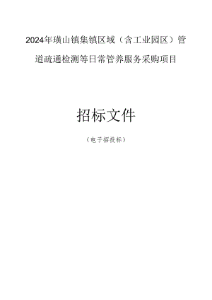 管道疏通检测等日常管养服务采购项目招标文件.docx