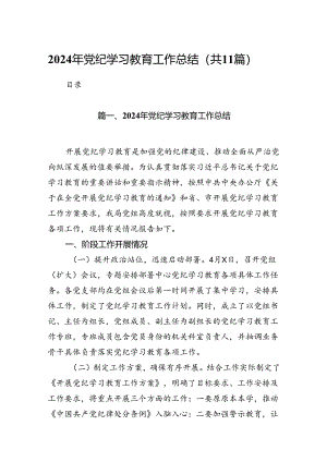 （11篇）2024年党纪学习教育工作总结（详细版）.docx