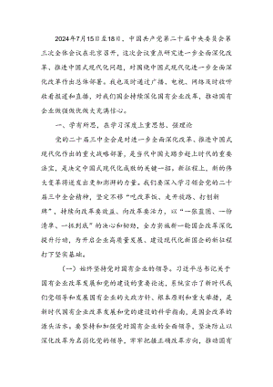 国企党员干部关于党的二十届三中全会学习感悟.docx