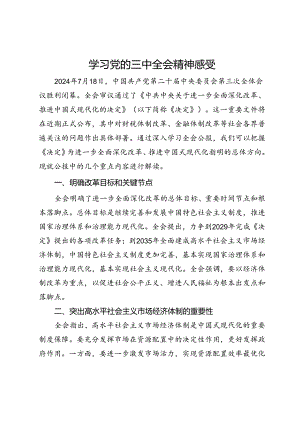 学习党的三中全会精神感受.docx