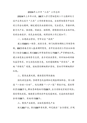 2024年上半年“三农”工作总结.docx