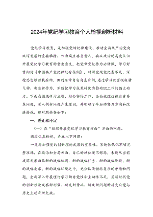 党员干部重点围绕检视2024年党纪学习教育专题民主生活会个人对照检视检查发言材料(五篇).docx