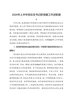 2024年上半年党总支书记抓党建工作述职报告.docx