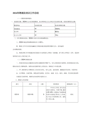 2024年招聘及培训工作总结.docx
