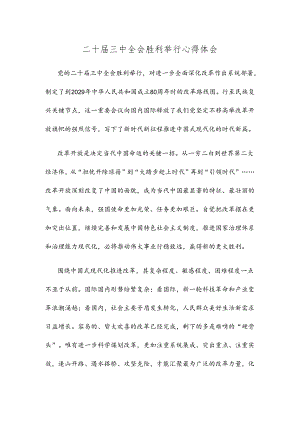 二十届三中全会胜利举行心得体会.docx