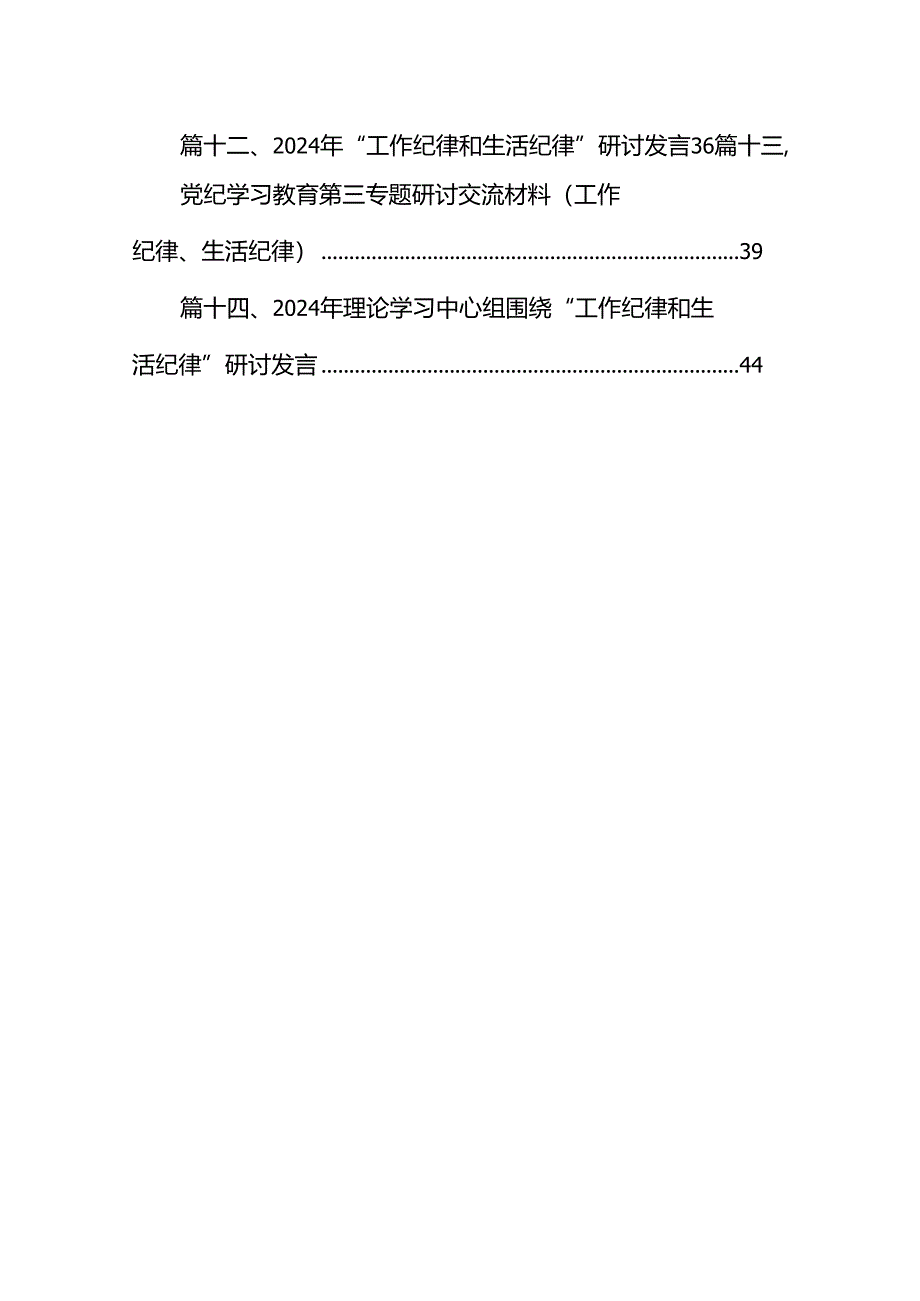2024“工作纪律”专题研讨发言材料14篇(最新版).docx_第2页