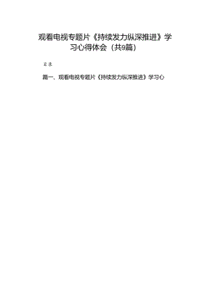 观看电视专题片《持续发力纵深推进》学习心得体会最新精选版【九篇】.docx