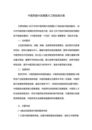 中医药振兴发展重大工程实施方案.docx